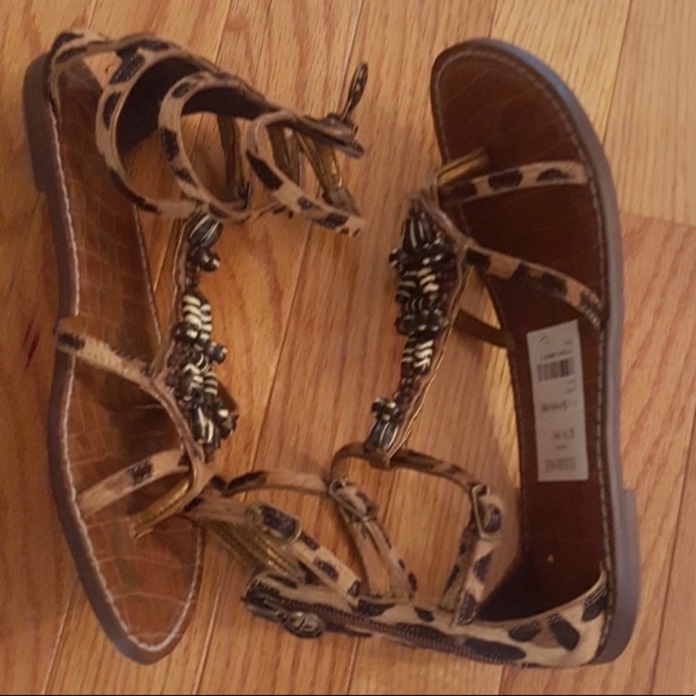 Sam Edelman Leopard Gladiator Sandals - Picture 2 of 3